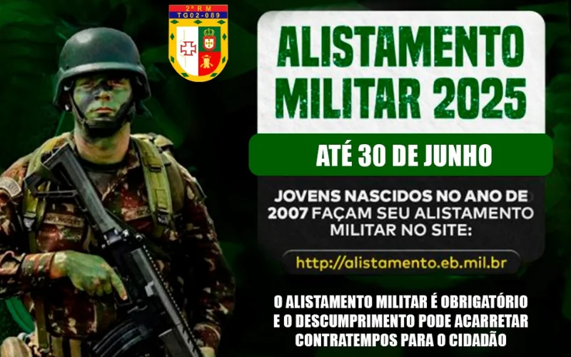 ÚLTIMO MÊS PARA O ALISTAMENTO MILITAR 2025